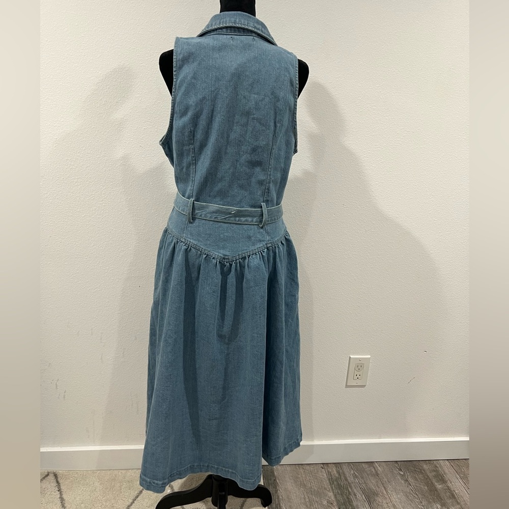 NWT Steve Madden Denim Maxi Shirt Dress Belted Button Front Size 6 - Picture 5 of 5